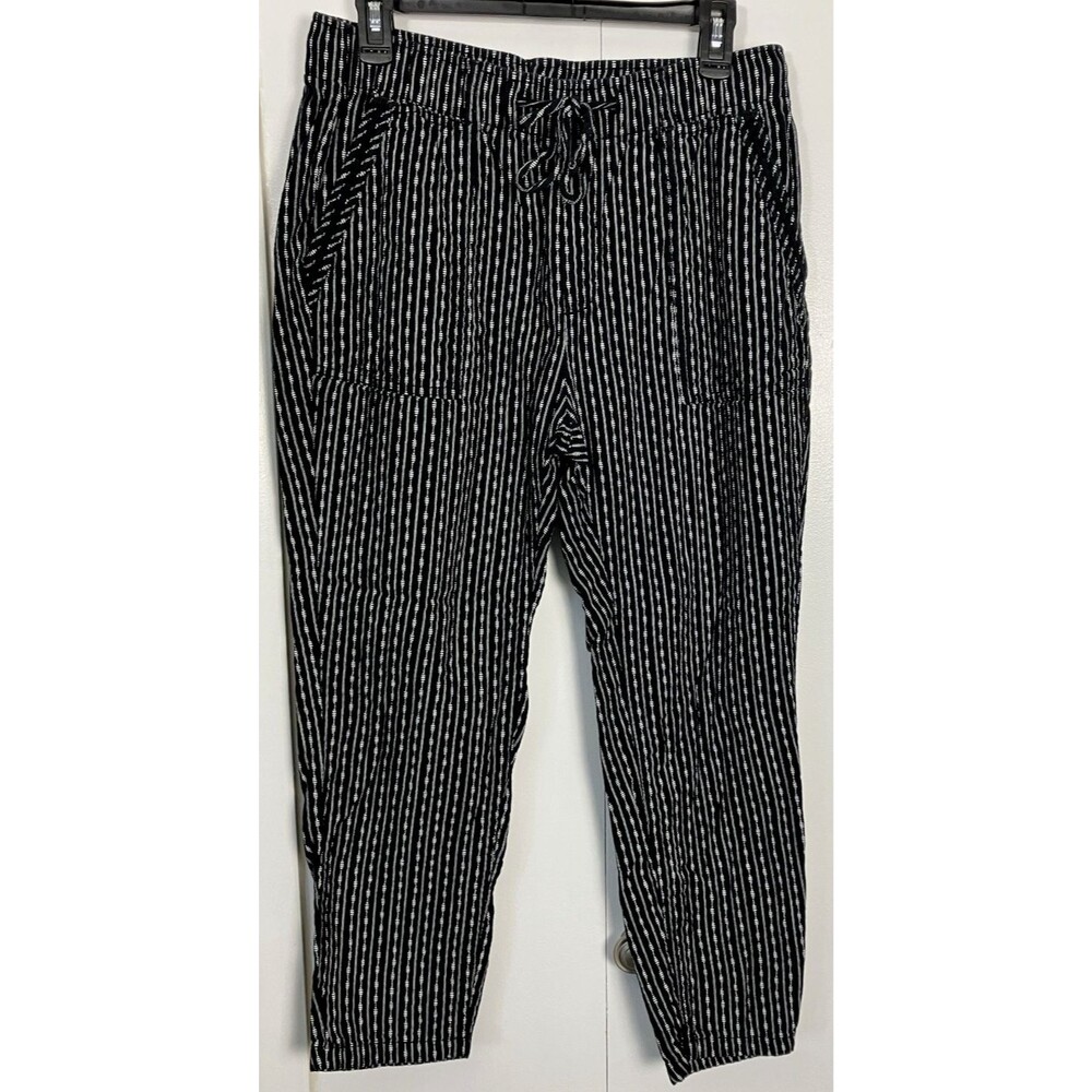 Old Navy Ankle Pants Women Black White Print Boho Size M